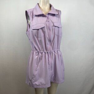 DULUTH TRADING ~ WOMENS MEDIUM ~ PURPLE LAVENDER FULL ZIP VEST JACKET SLEEVELESS